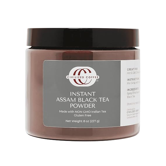 Civilized Coffee Instant Assam Black Tea Powder, 8 oz