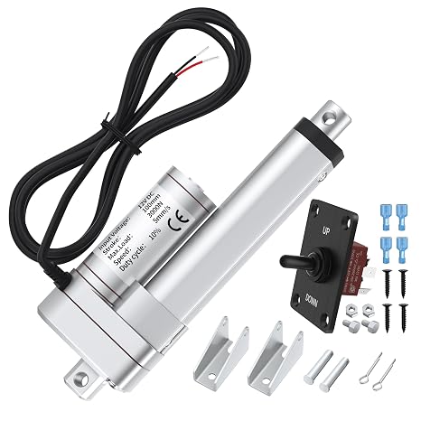 Linear Actuator 12V - 3000N/660lbs | 4 Inch Stroke, 5mm/s | Heavy Duty Waterproof Electric Piston Actuator with Reverse Polarity Controller for Home, Outdoor, RV Automation, Window