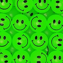 Bouncy Balls for Kids - 1 Glow in The Dark Smile Face Bouncy Balls - Bulk Rubber Balls - Vending Machine Toys - Party Favors Goody Bag Stuffers Classroom Prizes