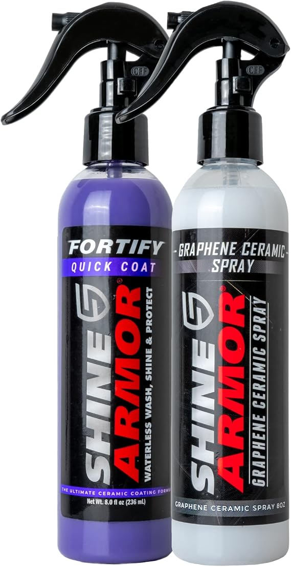SHINE ARMOR Fortify Quick Coat & Graphene Ceramic Coating Spray - Waterless Wash & Paint Protection