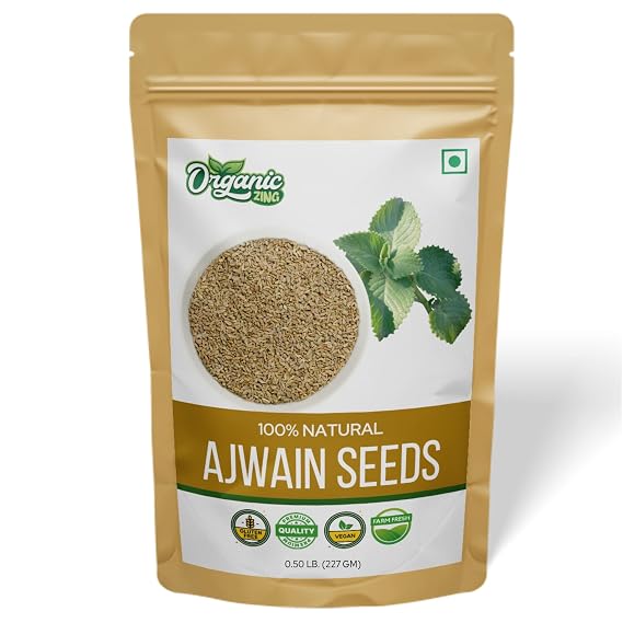 Organic Zing Ajwain Seeds (227 g / 8 oz) - Food Grade Premium Carom Seeds for Cooking Seasoning Tadka & Everyday Cuisine
