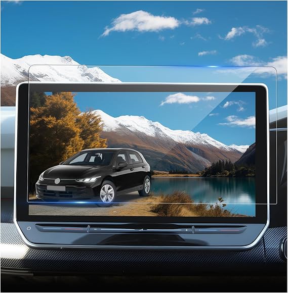 Glass Film, 2025 Model for VW Volkswagen Golf 8.5 Car Navigation System, 12.9 Inch Protective Film, Golf R Variant, Screen Protection Film, 9H, Tempered Glass, Fingerprint Reduction, HD Clear, High Sensitivity, Scratch Resistant, Dirt Resistant, Easy to Apply, Car Accessories, Custom Parts