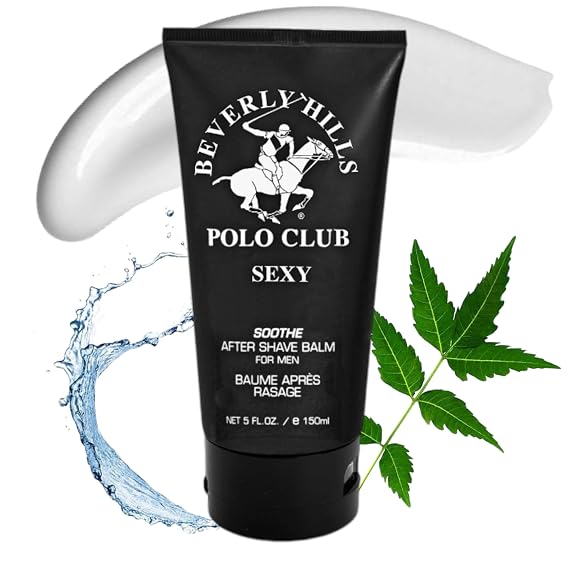 Beverly Hills Polo Club SEXY Soothe After Shave Balm for Men - Hydrating & Refreshing Aquatic Oriental Scent - 5 Fl Oz