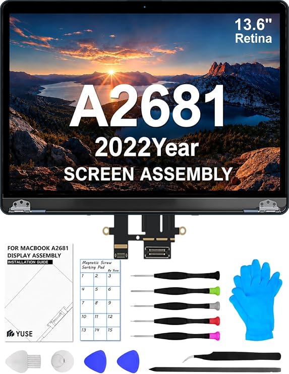 A2681 Replacement Screen 13.6" for MacBook Air M2 2022 Full LCD(Gray)