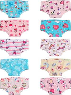 SOTOGO 10 Pieces Doll Diapers Dolls Underwear and Underpants Doll Accessories for 14-18 Inch Baby Dolls