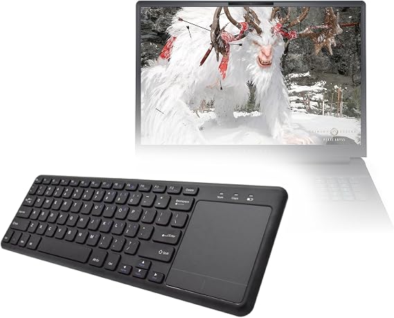 BoxWave Keyboard Compatible with Dell Alienware 18 Area-51 - MediaOne Keyboard with TouchPad, USB Fullsize PC Wireless TrackPad - Jet Black