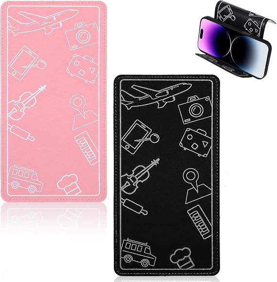 2Pcs Airplane Phone Holder, Flexible Phone Holder Travel Essentials for martphone, Tablet Flight Flap Phones Prop