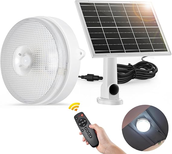 Solar Ceiling Light Motion Sensor,Day/Night Brighter for Shed Barn