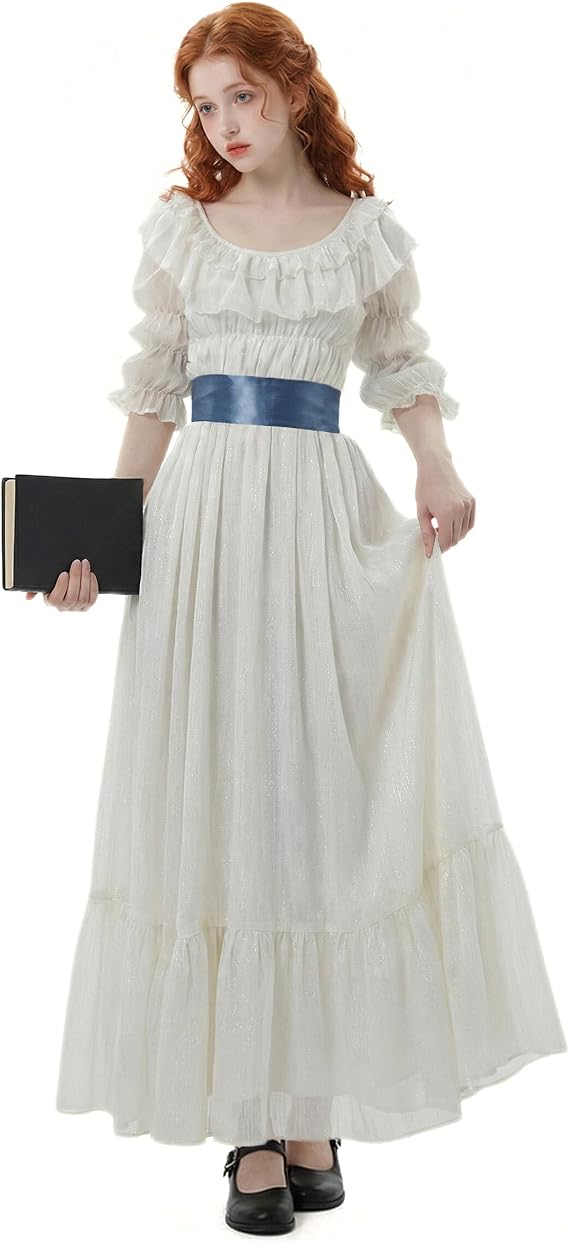 miccostumes Women's Regency Dress Empire Waist Dress Medieval Renaissance Costume Victorian Rococo Dress