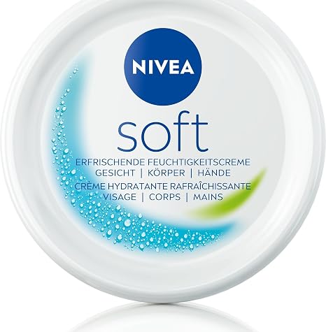 nivea soft refreshing moisturizing cream (50 ml) light cream with vitamin e and 100% natural jojoba oil quickly absorbed skin cream for noticeably relaxed skin