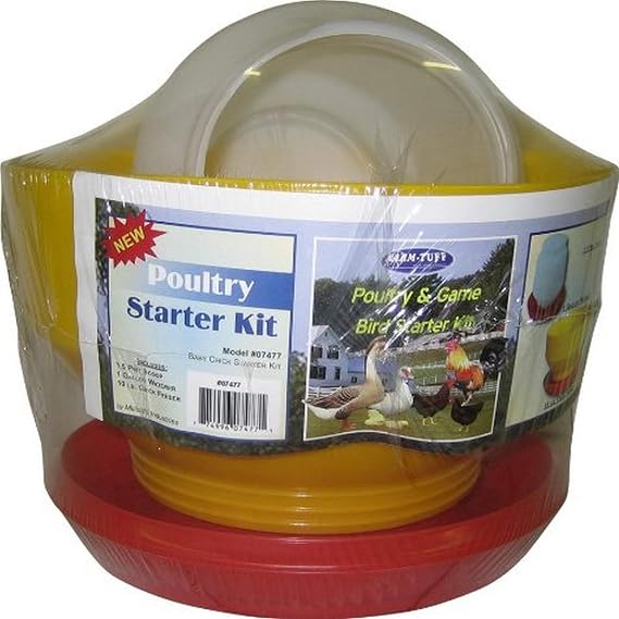 Farm Tuff Durable Poultry and Game Bird All in One Three Piece Starter Kit for Chickens