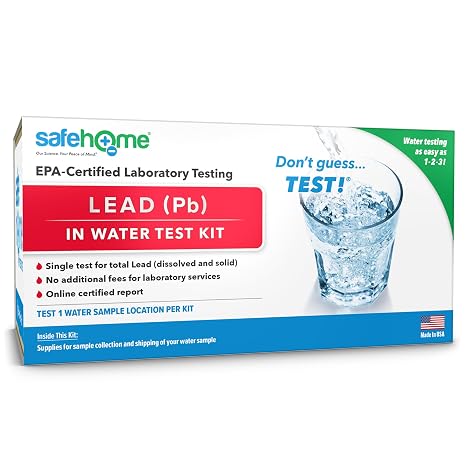 Safe Home Lead in Drinking Water Test Kit 1 Sample Tested at Our EPA Certified Lab Home Inspections, Mortgage Loans, Real Estate Transactions Detection to 1ppb