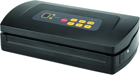 Excalibur Dual Pump Vacuum Sealer with Built-in Roll Holder Features Two Vacuum Modes and Time Settings with Pulse Function, 12-Inch, Black