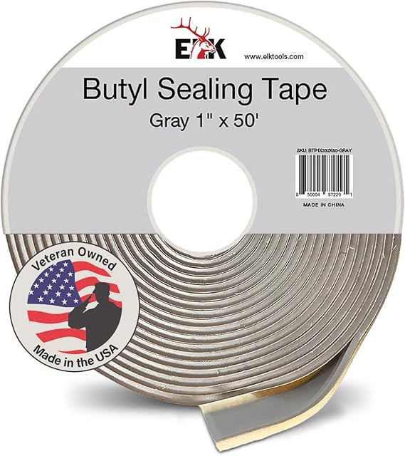 ELK Butyl Seal Tape - 1 Inch x 50 Feet - Weather Resistant, Strong & Durable - Ideal for Crawl Space, Windows, RVs, Boats, Automotive and Roof Repair