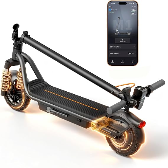 Electric Scooter | 28Miles Long Range | Up to 20MPH | 550W Motor | Dual Suspension & Brake | 12''/8.5'' Tires | APP Control | TCS | All-Terrain E Scooter for Adults Teens (UL2272)