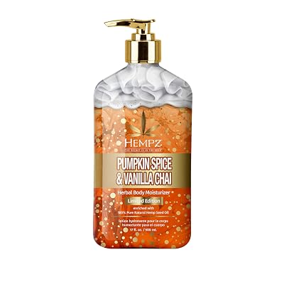 Limited Edition Pumpkin Spice & Vanilla Chai Herbal Moisturizing Body Lotion 17 oz Fall Scented for Women or Men with Dry or Sensitive Skin - Hydrating Moisturizer for Daily Radiance