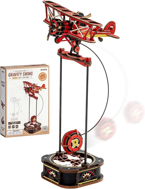 ROKR 3D Wooden Puzzles for Adults,Gravity Swing Model kit, 163Piece 3D Puzzles for Adults
