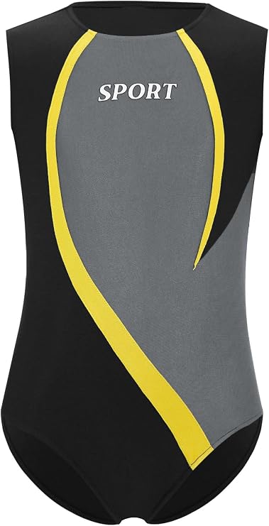 Kids Boys Sleeveless Athletic Gymnastic Leotard Sports Unitard Wrestling Singlet Bodysuit Swimsuit for Exercising