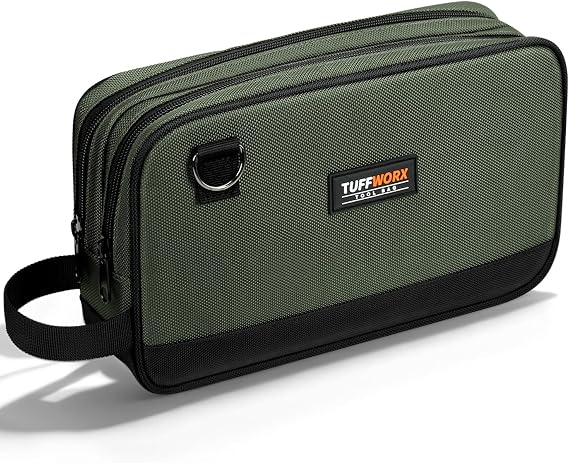 Tool Bag, Small Tool Bag with Dual Compartment, 12 Inch, Grey