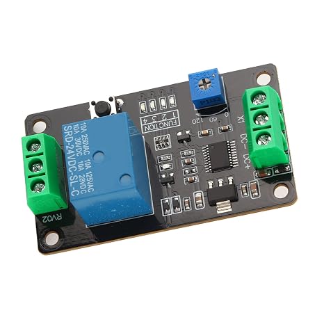 DC 5V 12V 24V Timer Delay Relay Module, Multifunctional Programmable Time Relay with Delay On/Off, Self-Locking, Trigger Delay, 0.1s-120s Adjustable, Cycle Timer with Memory for Industrial