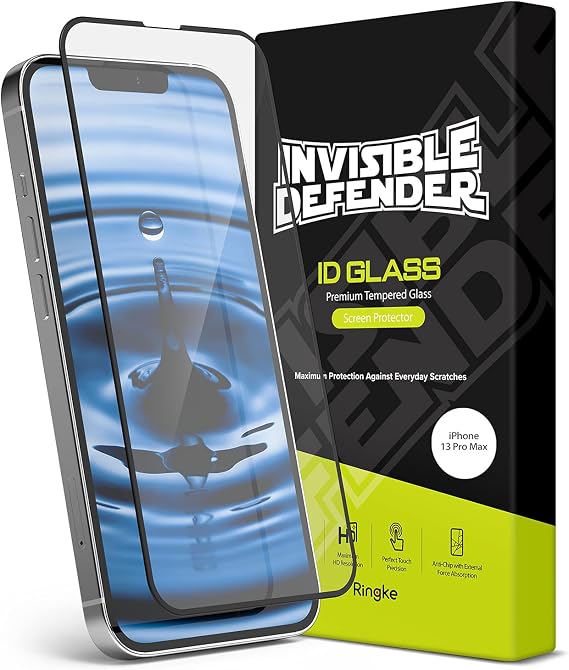 Ringke for iPhone 13 Pro Max Screen Protector [Full Cover Glass] | Case Friendly Shatterproof Premium 9H Hardness Tempered Glass