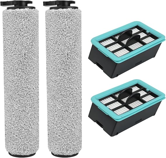 Roller Brush Filter Set for Bissell for CrossWave HF2 3845N 3831 Easy Replacement Effective Cleaning 241x57mm 4 Pieces