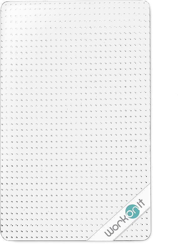 WorkOnIt Office Chair Mat, 30" x 48" Clear Desk Chair Floor Mat for Low Pile Carpet, Heavy Duty Non-Slip Thick Floor Protector for Home and Office