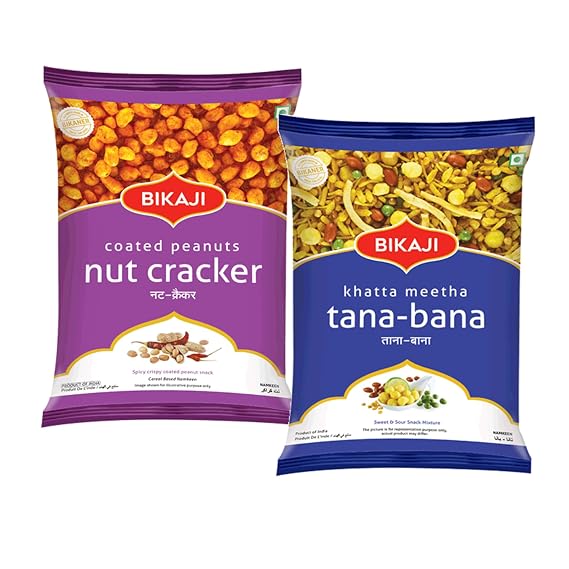 Bikaji Nut Cracker & Khatta Meetha 400g Each Combo Pack