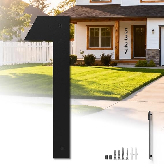 16 Inch Extra Large House Numbers for Outside, Black Metal Garage Door Number, Oversized Address Numbers, Modern Floating, Big Address Number for House, Apartment, Hotel, Factory (One)