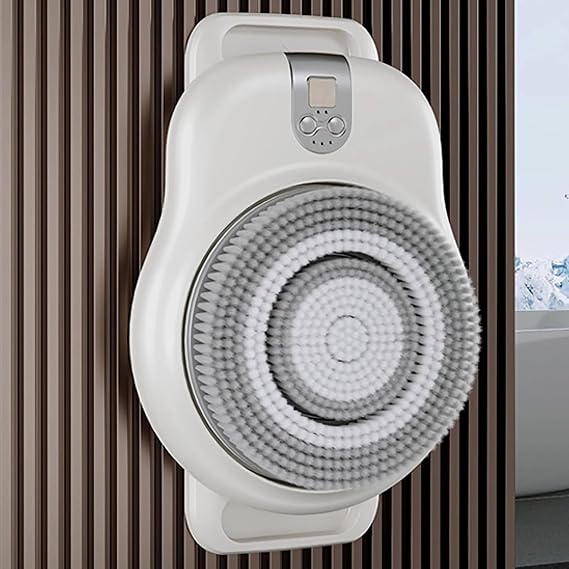 Electric Back Scrubber Wall-Mounted Exfoliating Brush - 360 Automatic Body Cleaning Pad with 2-Speed Settings for Deep Cleansing in Showers