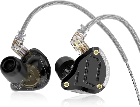 KZ ZS10 Pro 2 in-Ear Monitor, 4BA+1DD Hybrid Drivers with 4 Tuning Switches, HiFi Bass Noise Isolation IEM, Clarity in All Frequency Stereo Sound Comfortable Earphones for Audio Engineers (Mic)