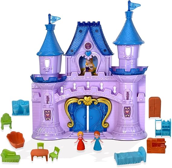 Large Light Up Princess Castle Playset - Set of 13 PCs Musical Doll House with Furniture, Figures & Opening Doors - Creative Imaginative Play Toy for Girls and Boys 3-6 Years