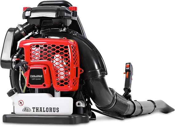 63CC Gas Backpack Leaf Blower, 665 CFM, 205 MPH, Cruise Control | 6,800 RPM Engines, 2-Stage Air Filter, Large Adjustable Padded Harness