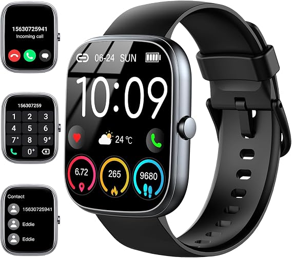Smart Watch for Men/Women, 2025 Smartwatches Answer/Make Calls, 1.91" HD Fitness Watch with Heart Rate/Sleep Monitor/Step Counter, 110+ Sports, IP68 Waterproof Activity Fitness Tracker for Android IOS