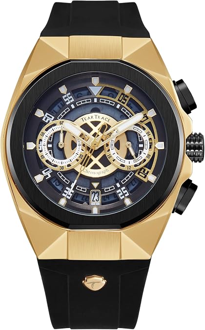 TEARTRACE Watches for Men Luxury Quartz Casual Chronograph 3ATM Waterproof Sport Wrist Watches Multifunctional with Silicone Strap Mens Watches