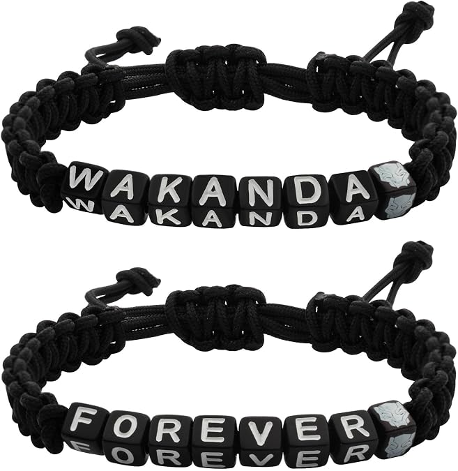 Marvel Black Panther: Wakanda Forever 2-Piece Cord Pull Bracelet Set