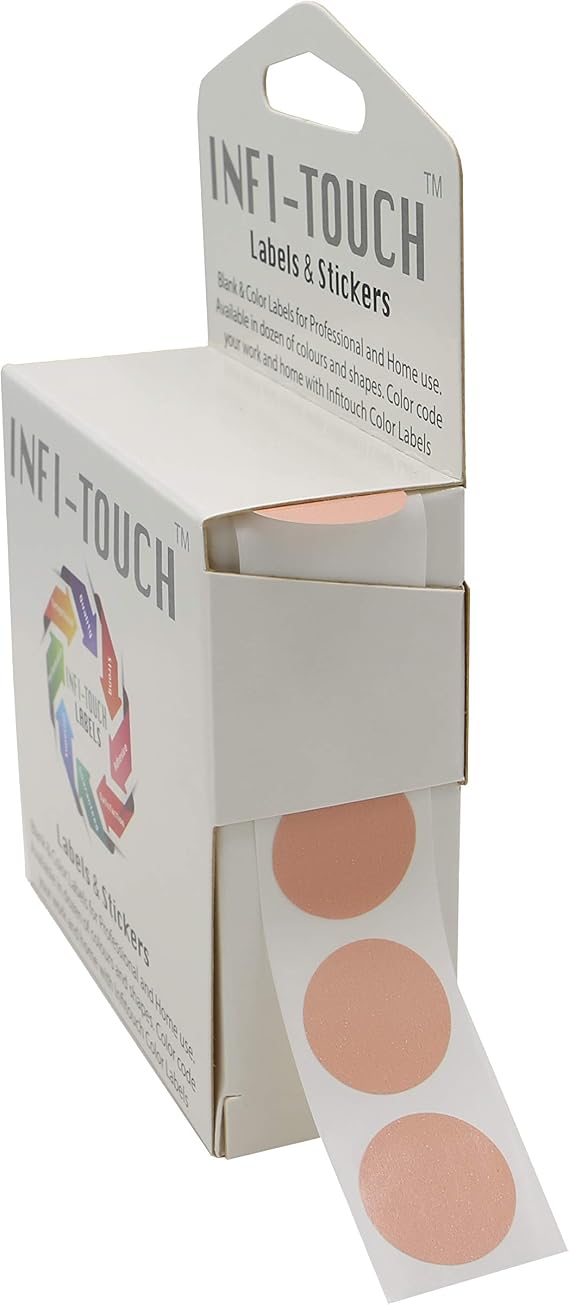 Labels 3/4 Inch Round Permanent Color-Code Dot Stickers, 1000 per Dispenser Box (Apricot)