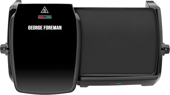 George Foreman Large Electric Grill & Griddle, Easy clean, Dual independent temperature control, 23450 [Energy Class A]