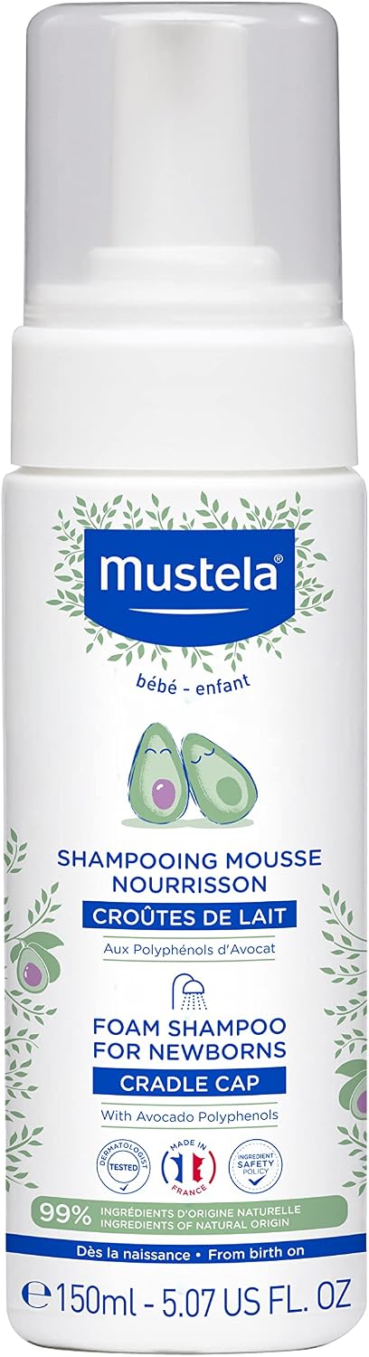 Mustela 150 ml Saç Pullanmalarına Karşı Köpük Şampuan, Yenidoğan Bebekler için