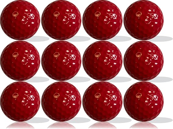 Red Golf Balls 12 Pack- Blank Color Golf Balls