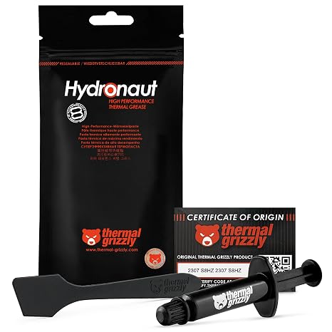 Thermal Grizzly - Hydronaut - Termal İletken Macun Yüksek Performanslı Gres Tüm Soğutucular İçin Kapsamlı Soğutma Sistemleri ve su Soğutması CPU ve GPU (1 Gram)