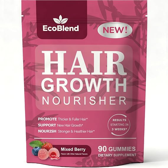Hair Growth Gummies Women Vitaminsexcellerator Nourish Hair and Nail Promote Fuller Locks with a Natural, Gentle FormulaFilled GummiesMixed Berry Flavor90 Count (45-Day Supply)
