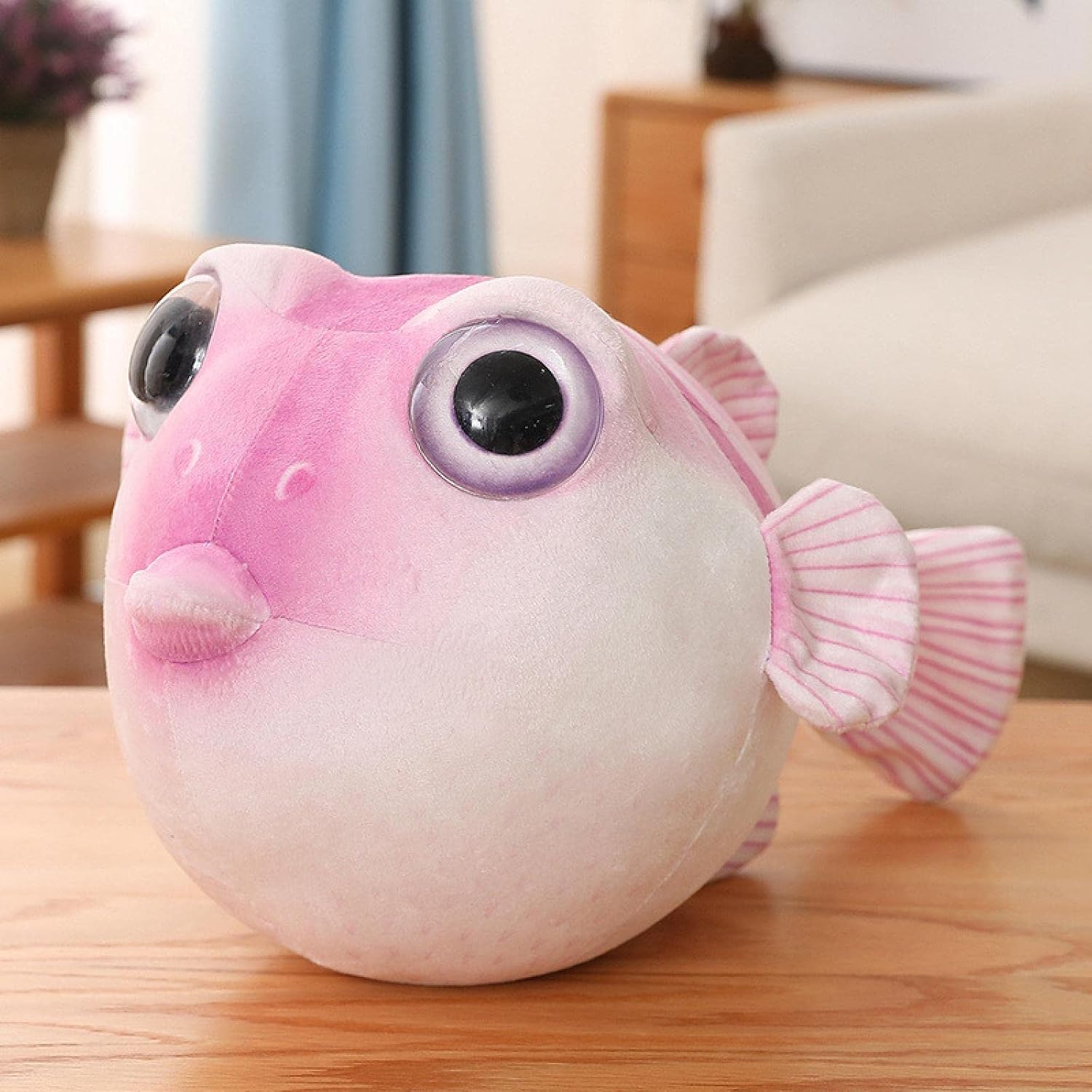 Simulation Puffer Fish Plush Toy Doll, Stuffed Animal Fish Plush Toy, Kawaii Plush Dog Soft Pillow, Gifts for Boys Girls 43Cm Pink