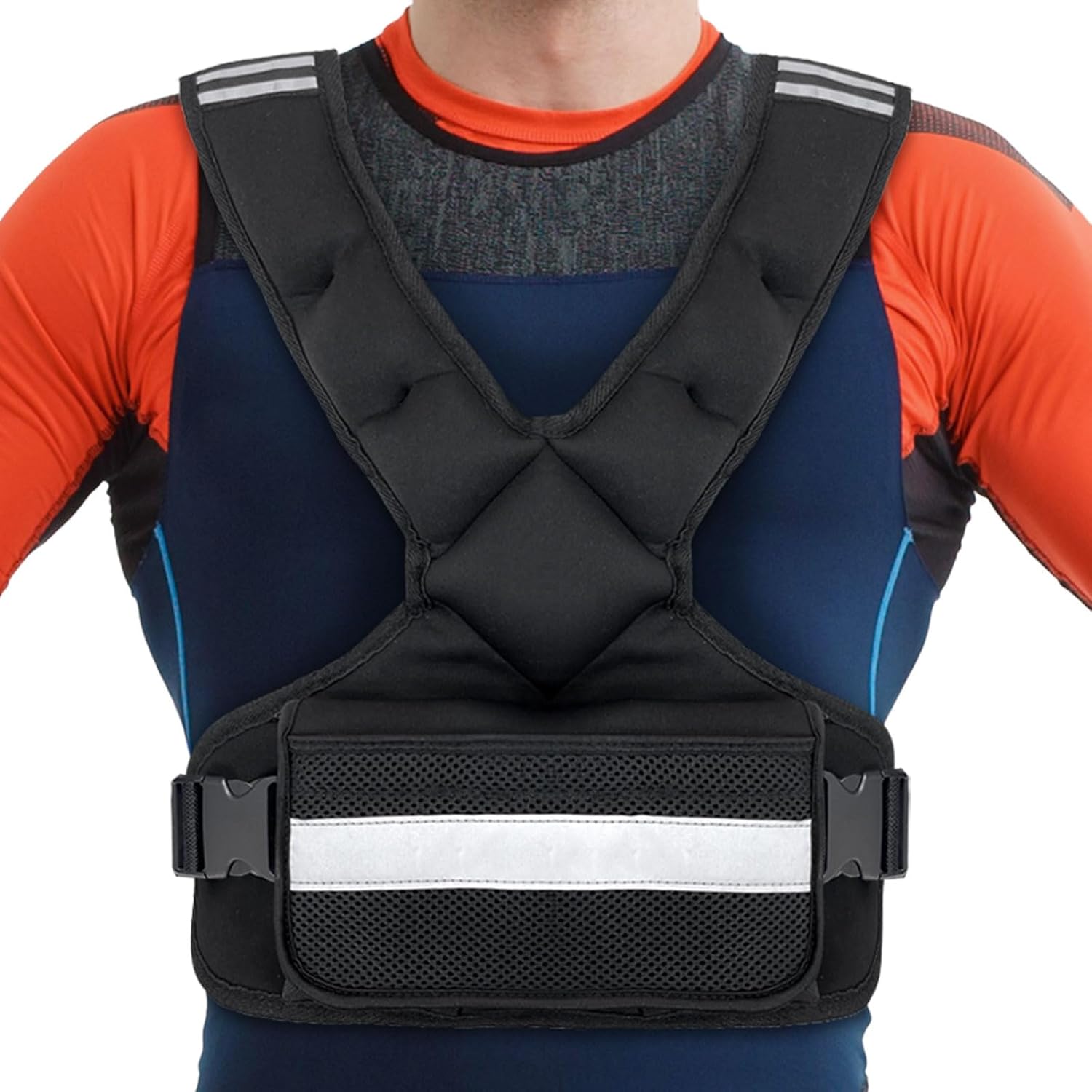 MUSCLE FACTORY Weight Vest, Power Vest, Weight Jacket, Adjustable, 11.0 lbs 5 kg, Max 22.0 lbs 10 kg, Weights, Muscle Training, Core, Weighting, Training, Gym, Abdominal Muscles, Load Exercise, Sports, Walking, Running, Weighted, Black