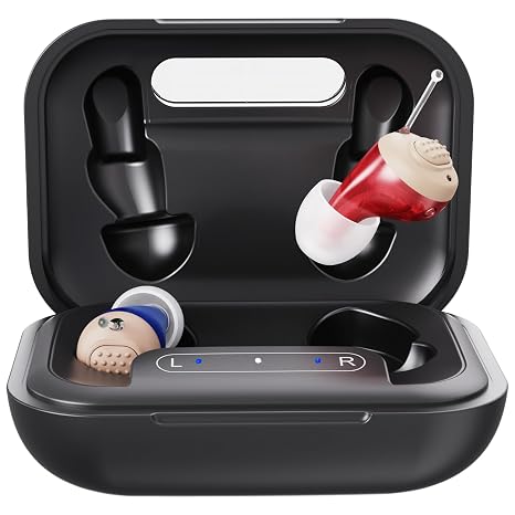 OTC Rechargeable Digital Hearing Aids for Seniors Adults | In-Ear Discreet Design, No Bluetooth Needed, Automatic Noise Cancellation, 6 Volume Levels, 4 Scene Modes, 60H Long Battery