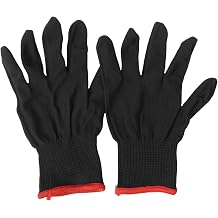 1 Pair Left Hand Guitar Gloves For Bass Acoustic Electric Violin Practice, Anti-Pain Finger Protector For Musicians Beginners, Soft Nylon Black(S Size)