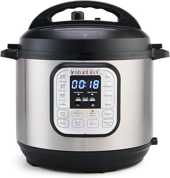 Instant Pot Duo 7-in-1 Electric Pressure Cooker, Slow Cooker, Rice, Steamer, Saute, Yogurt Maker, Warmer & Sterilizer, Includes App With Over 800 Recipes, Stainless Steel, 6 Quart