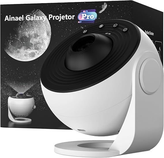 Galaxy Projector, Star Projector Planetarium with 3 Disc for Bedroom Deko | 5K HD Projection • 360° Silent Rotation • Adjustable Focus • Auto Timer • Expandable Slide Set • Gift for Kids & Adults [Energy Class A]
