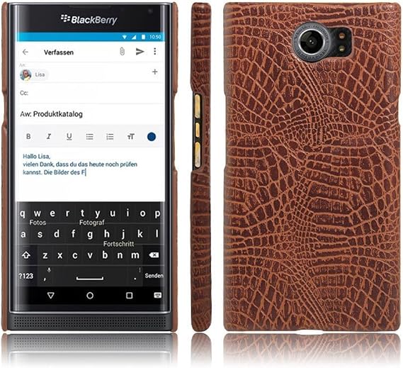 Zshion for BlackBerry Priv Case,Croco Premium PU Leather Protective Cases Simple Deurable and Lightweight Case for BlackBerry Priv (Brown)