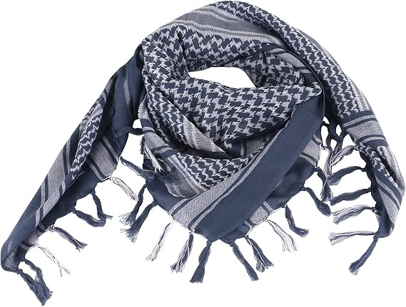 Shemagh Scarf Military Tactical Desert Keffiyeh Scarf Head Neck Scarf Cotton 43x43 inches Colorful Arab Scarves Wrap with Tassel for Men & Women